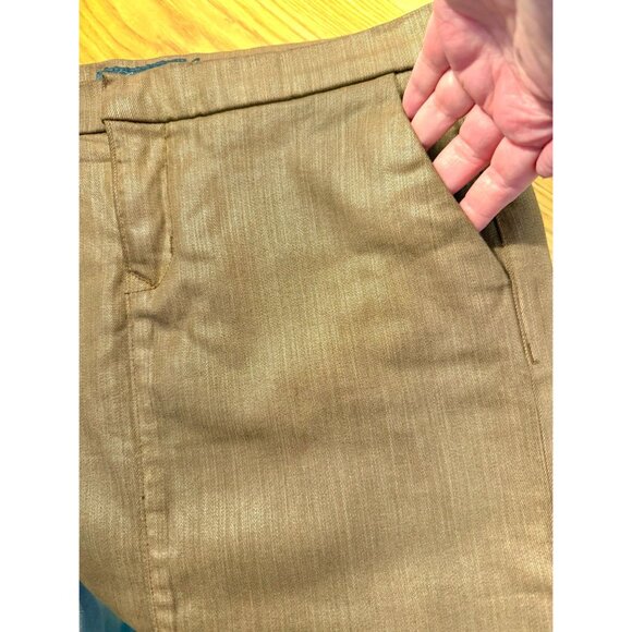 Level 99 Brown Pencil Skirt Size Small Sheen Sleek Modern Stretch Skirt Office - Picture 8 of 9